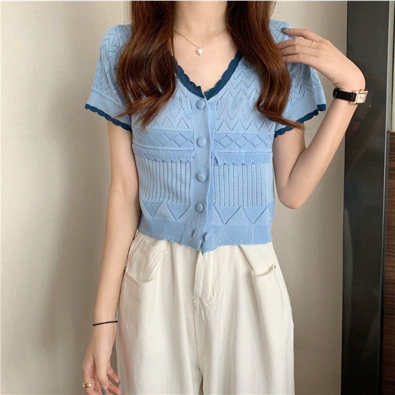 Áo Lửng Tay Dài Cổ Chữ V Thời Trang Dành Cho Nữ