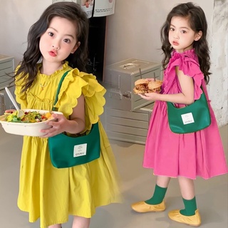 Váy đầm xinh hồng vàng HB cho bé gái