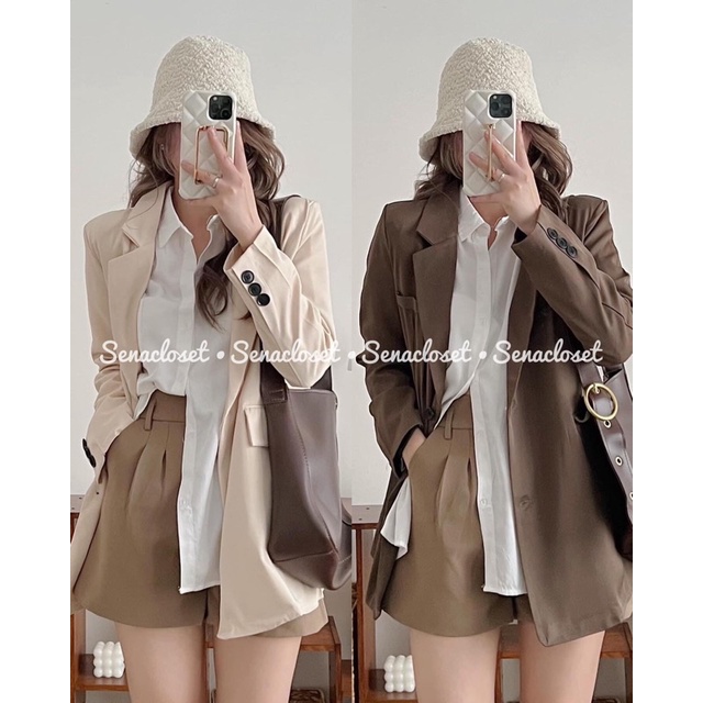 ÁO VEST / BLAZER 2 LƠP FORM DÀI STYLE ULZZANG (Ảnh thật/ Video)