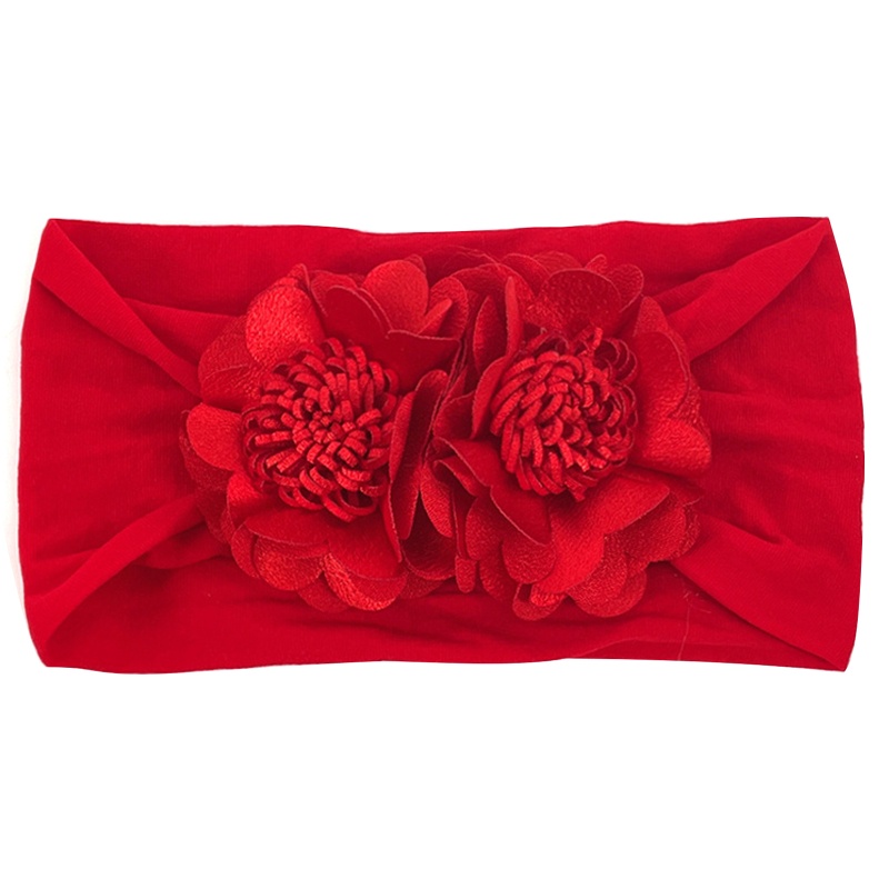 Băng Đô Quấn Đầu Bằng Nylon Mềm Co Giãn Đính Hoa Cho Bé Gái Sơ Sinh