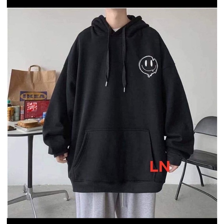 Áo hoodie lô gô mặt cười nhọn