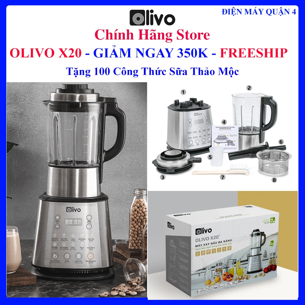 Máy Làm Sữa Hạt OLIVO X20, Hàng chính hãng, Mới 100%, Bảo hành chính hãng 12 tháng