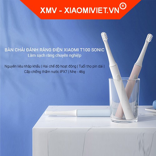 Bàn chải điện Xiaomi Mijia T100 và đầu bàn chải thay thế - Hàng chính hãng