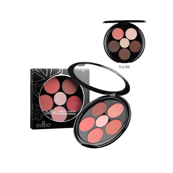 MÁ HỒNG 6 Ô ODBO FLORAL BEAUTY BLUSHER &amp; CONTOUR (OD161)