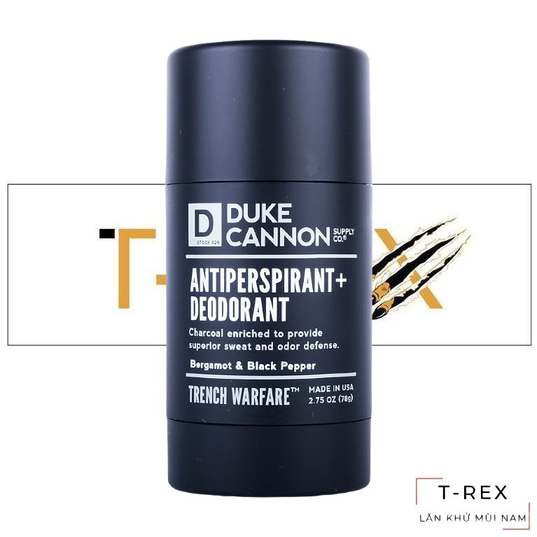 [Hàng AUTH] Lăn Khử Mùi Duke Cannon Bergamot &amp; Black Pepper Antiperspirant &amp; Deodorant 78G (Sáp Trắng)