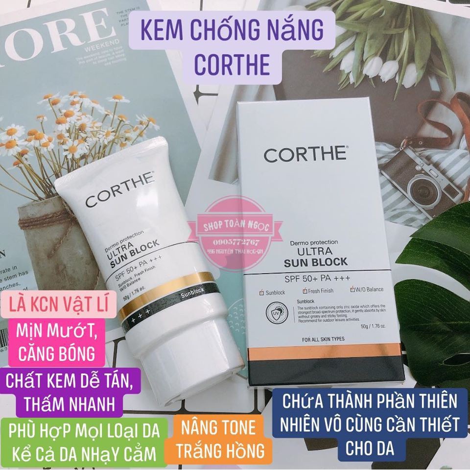 Kem chống nắng vật lý Corthe Ultra Sunblock SPF50