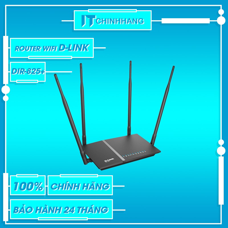 Bộ phát Wifi D-Link DIR-825+ Băng tần kép chuẩn AC1200 - Hàng Chính Hãng