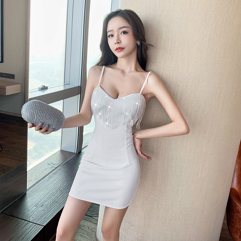 ✨Ready Stock✨Váy dây xích tua rua cho nữ mặc, khí chất phụ nữ, quần độn mông, ngắn, sexy