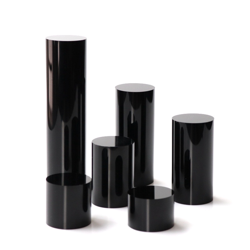 Giá Đỡ Trưng Bày Trang Sức Hình Trụ Bằng Acrylic Màu Đen Tiện Dụng