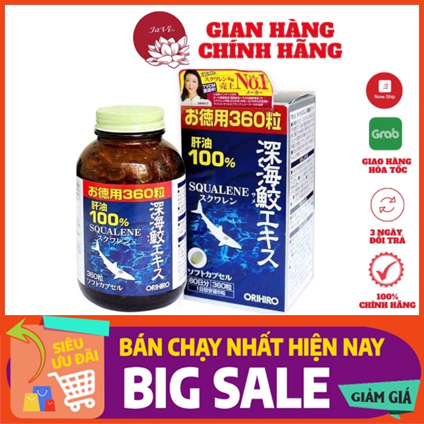 Viên Uống Sụn Vi Cá Mập Orihiro Squalene Nhật Bản, Dầu Gan Cá Mập Orihiro Nhật Bản