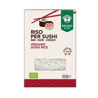 Gạo ý làm sushi hữu cơ probios organic sushi rice 500g - gạo nhật làm sushi - gạo làm kimbap - gạo organic - goc huu co
