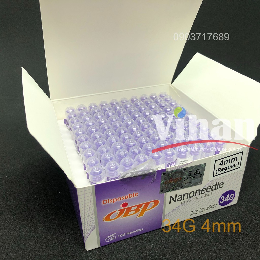 Kim JBP Nanoneeedle 34G4mm - Kim Tiêm Dưỡng Chất 34G4mm