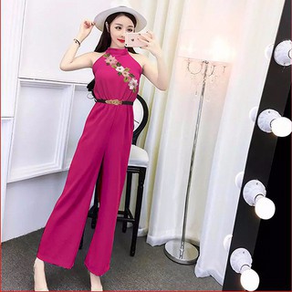Jum dài cổ yếm ép hoa thêu ( hình thật )