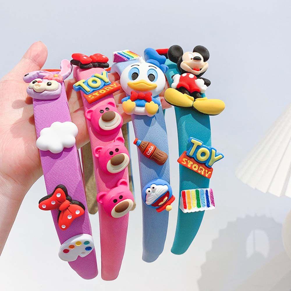 Băng Đô Cài Tóc Hình Chuột Mickey / Minnie / Gấu / Dâu Tây Màu Kẹo Ngọt Phong Cách Hàn Quốc