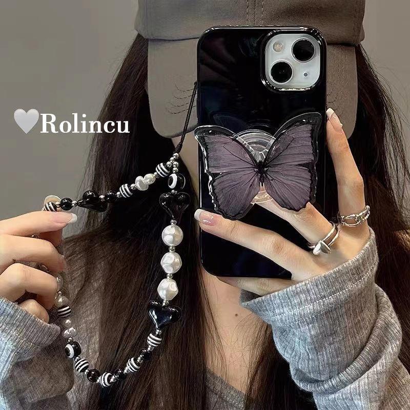 Ốp lưng iphone Ốp Điện Thoại Màu Đen Hình Bướm Cho iphone 14 / 6 / 6plus / 6splus / 7 / 7plus / 8 / 8plus / xs / 11 / 12 / 13 / pro / max / plus / promax