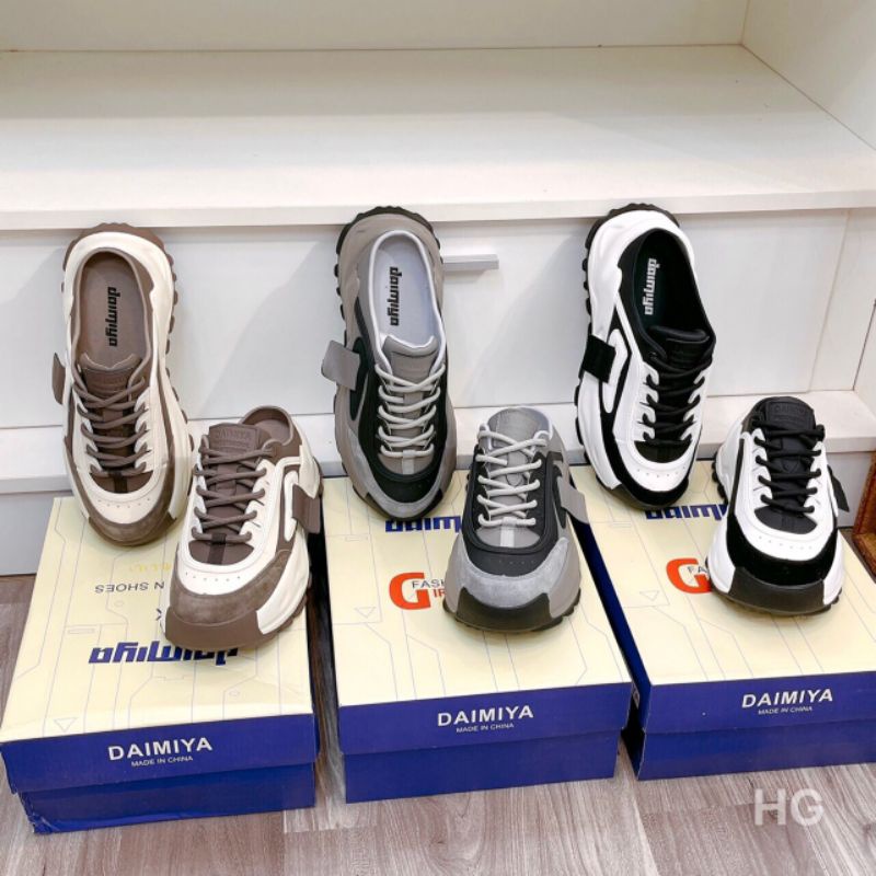 CHX Giày Sục Thể Thao Damiya Đế 5p Da Mềm Êm Nhẹ Tênh Fullbox Cao Cấp