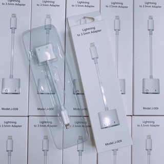 Combo tai nghe+Jack Chia Tai Nghe Và Sạc Tai Nghe Cổng Lightning Và Jack 3.5 Cho Iphone 7/8/X