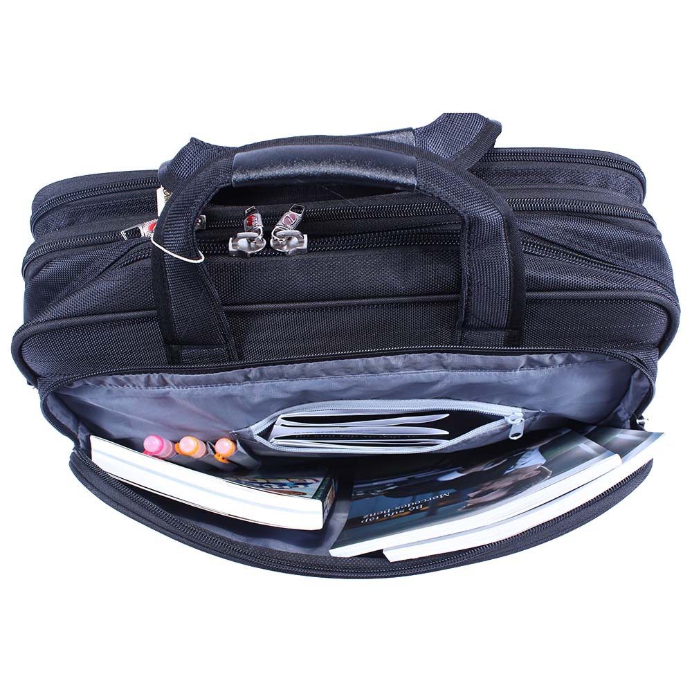 Cặp laptop nam nữ, có thể mở rộng thêm 5cm, nhiều ngăn, cặp văn phòng Kim Long KL18 đen | BigBuy360 - bigbuy360.vn