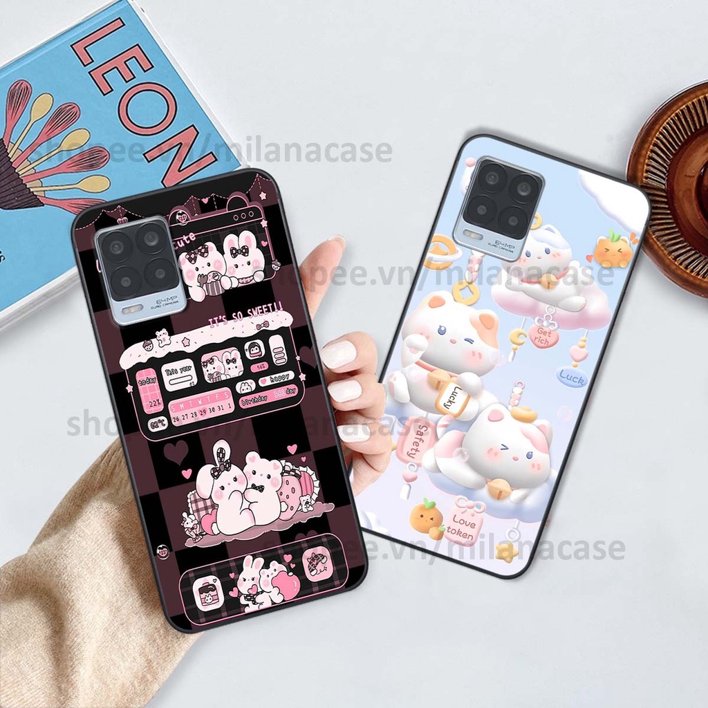 Ốp Realme 8 hình đồng hồ icon gấu mèo cute cực dễ thương ngộ nghĩnh