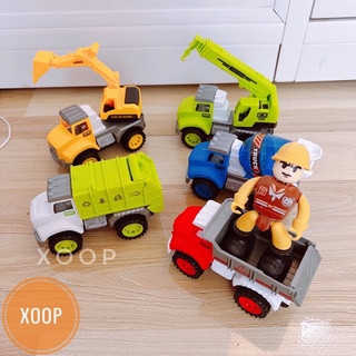 Hộp 6 món xe công trình máy xúc xe to hàng đẹp