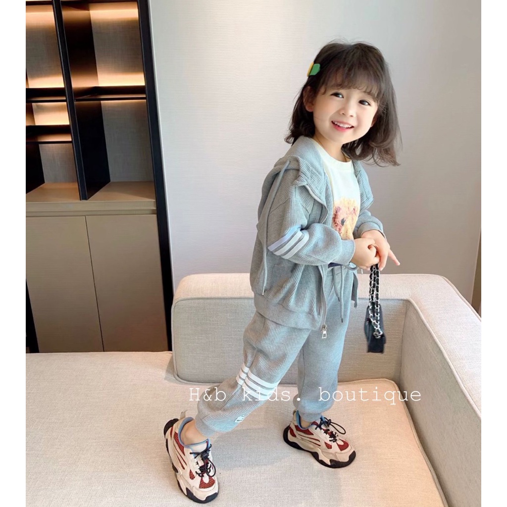 Bộ nỉ da cá phong cách thể thao cá tính- Bộ quần áo thu đông cho bé