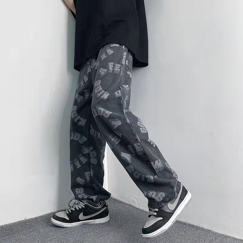 Quần Dài Dáng Rộng Ống Suông Thiết Kế Phong Cách Hiphop Đơn Giản Hợp Thời Trang Dành Cho Nam
