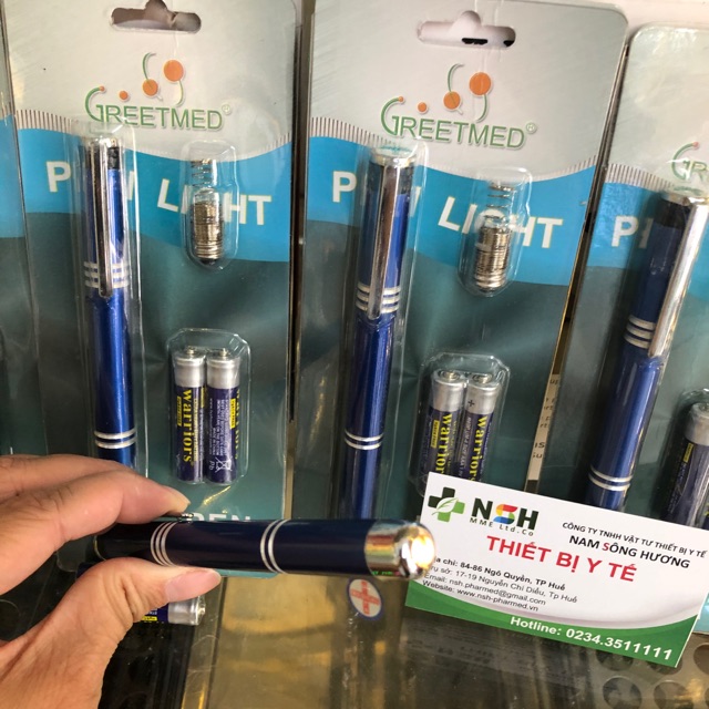 Đèn bút pin đèn soi tai mũi họng ánh sáng vàng Greetmed
