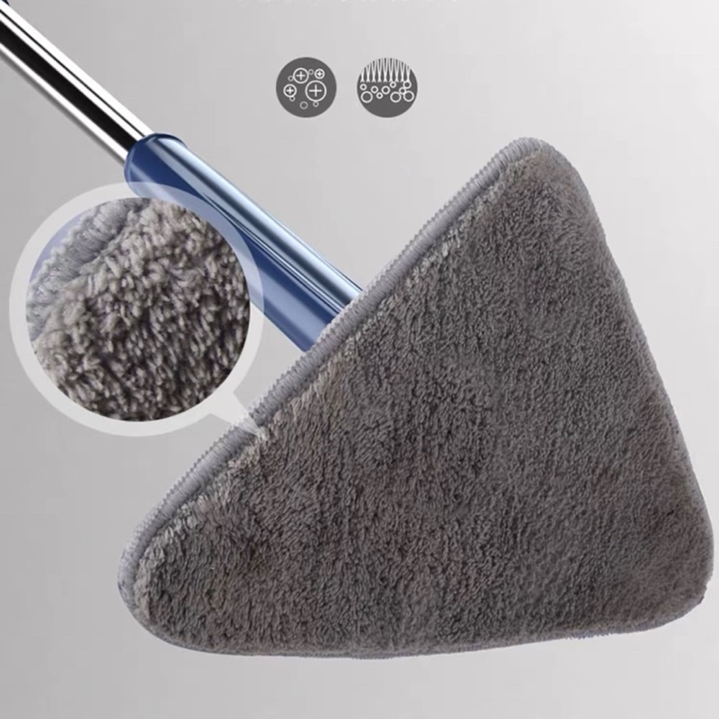 Cây Chổi Lau Sàn Nhà - Trần Nhà - Lau Kính Hình Tam Giác Đa Năng Tự Vắt Xoay 360 Độ Thông Minh