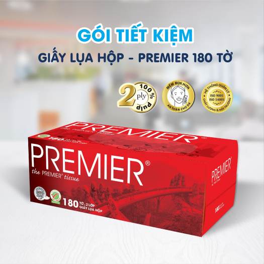 Khăn Giấy Lụa Premier hộp 180 tờ 2 lớp/ Elène 3 Lớp / YU XIAN / Gấu Trúc Sipao