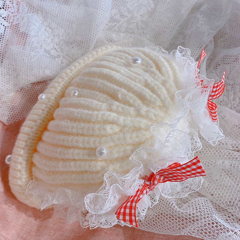 Mũ beanie Đính Ngọc Trai Dễ Thương Cho Bé