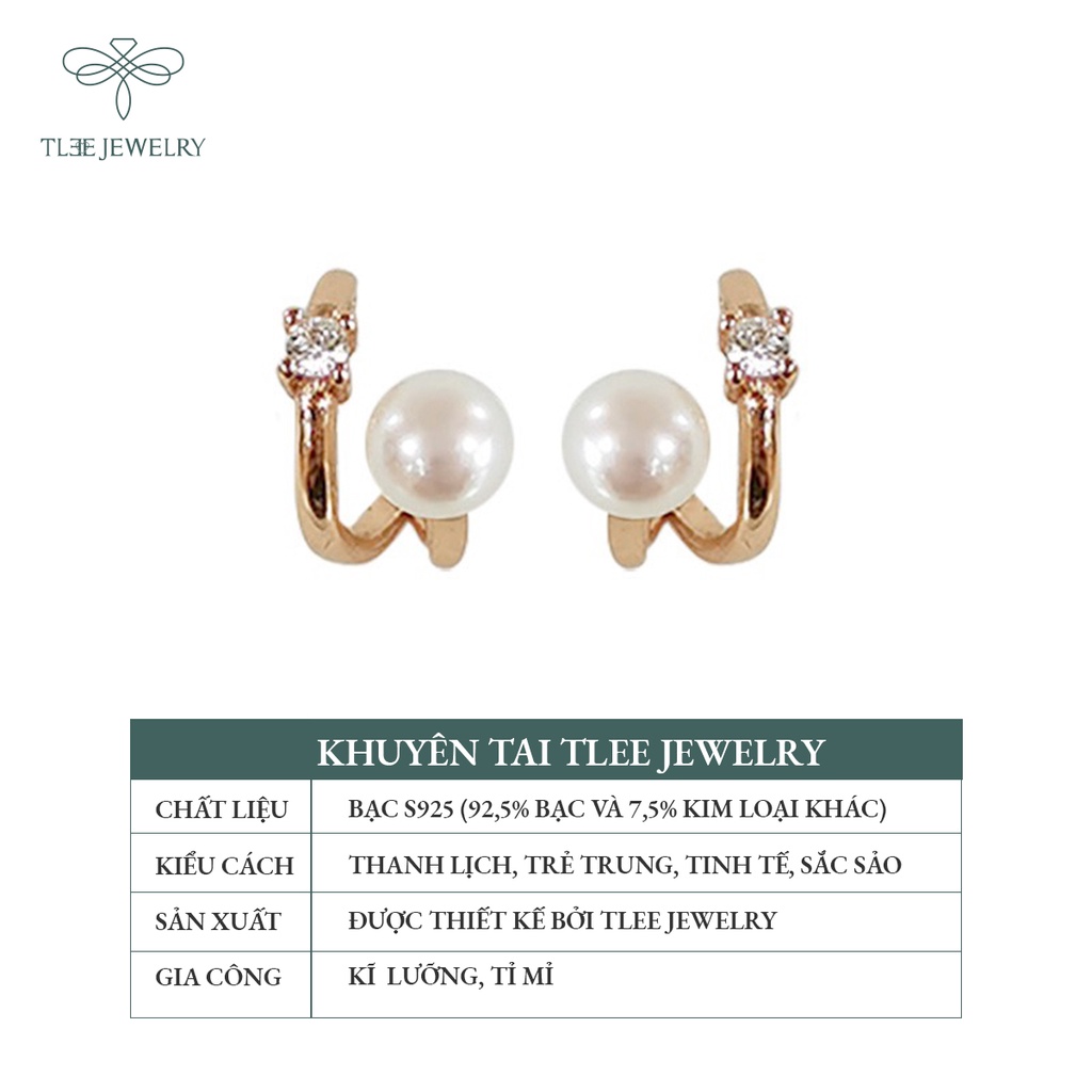 Khuyên tai bạc nữ TLEE Noemy đính trai nữ tính NCJ B0179