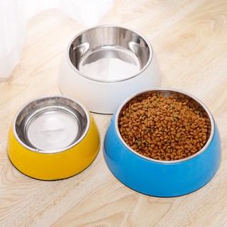 BÁT SỨ LÒNG INOX ĐƠN SẮC DÀNH CHO CHÓ MÈO