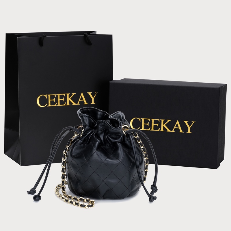 🌸Hàng Order🌸 Túi Xách Nữ CEEKAY Ô Trám Rút Dây Quai Da Phối Xích Sang Chảnh Nữ Tính  🌸Hàng Quảng Châu