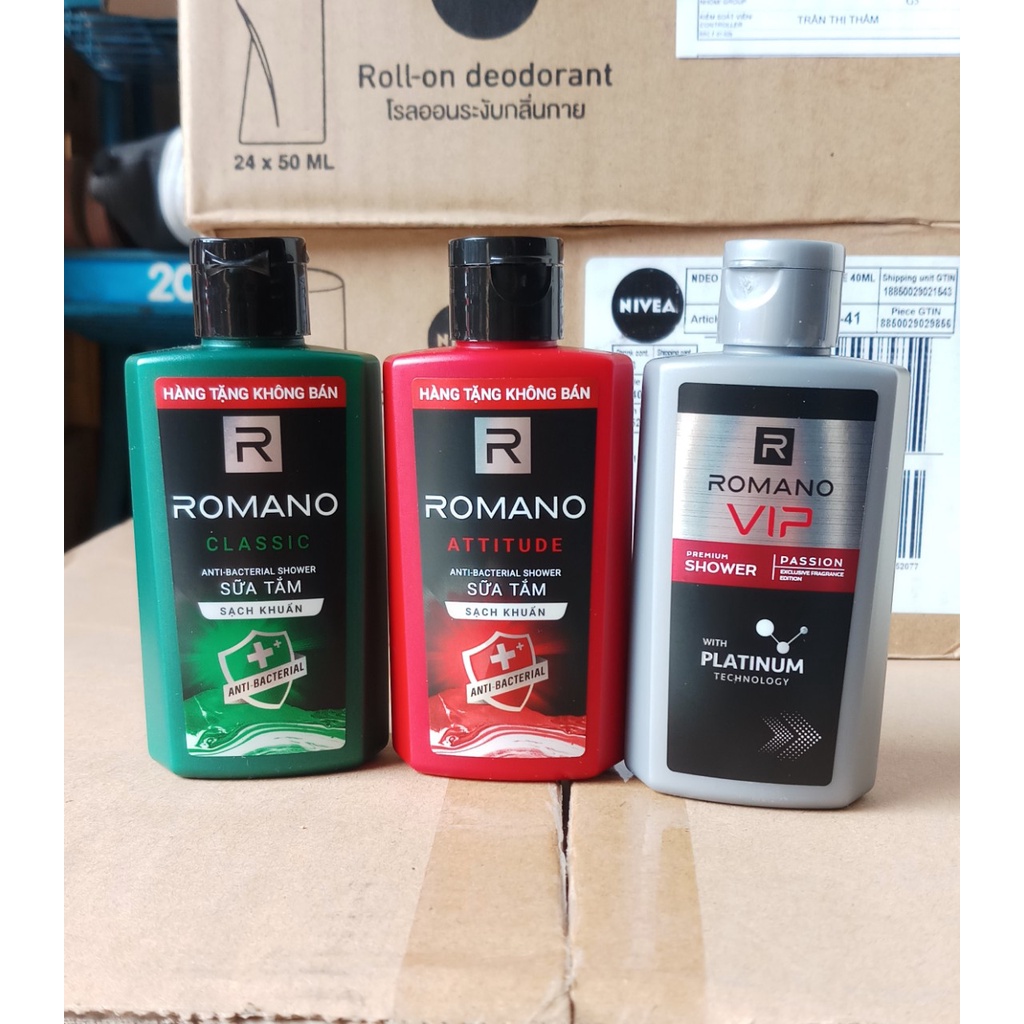 Sữa tắm Romano sạch khuẩn chai tiện dụng 150g /60g