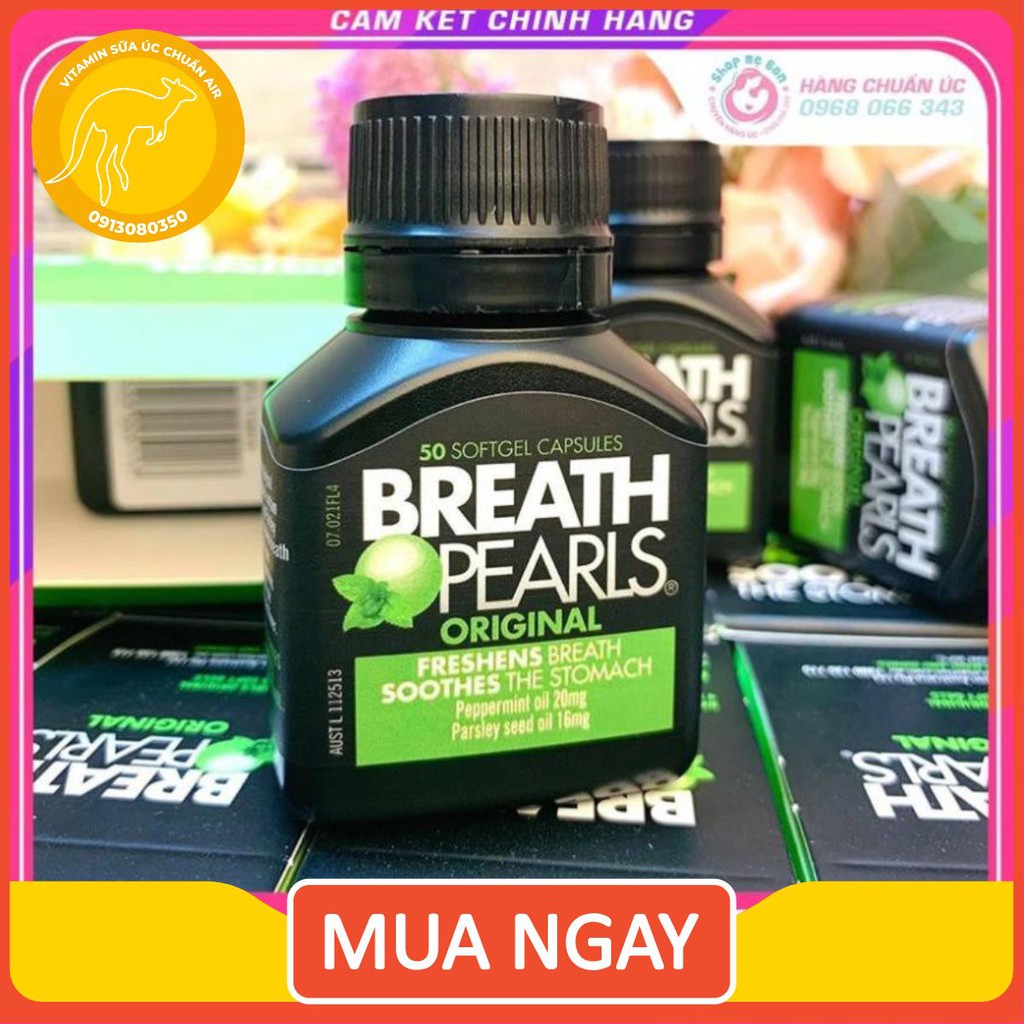 Viên uống thơm miệng Breath Pearls (50 viên) - Úc