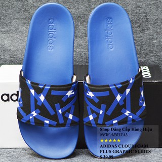 Dép Adidas Cloudfoam Plus Graphic màu xanh