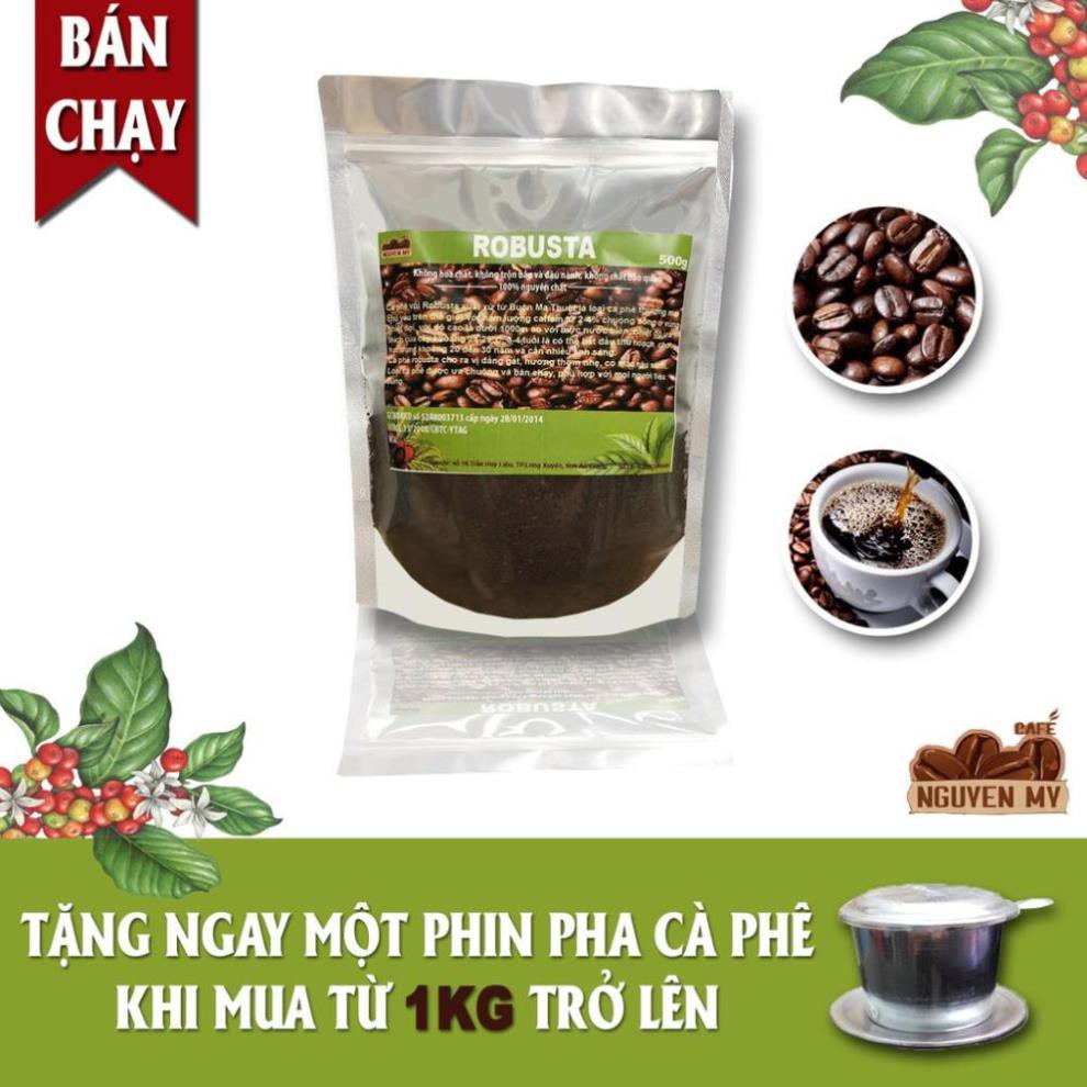 Cà phê Robusta, vối xay, pha phin, bột nguyên chất 100% ít bơ loại 500g | BigBuy360 - bigbuy360.vn
