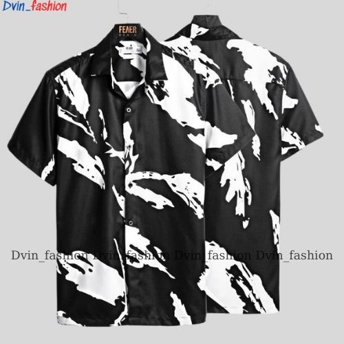 Áo sơ mi cộc tay nam , vải lụa form regular Dvin_fashion