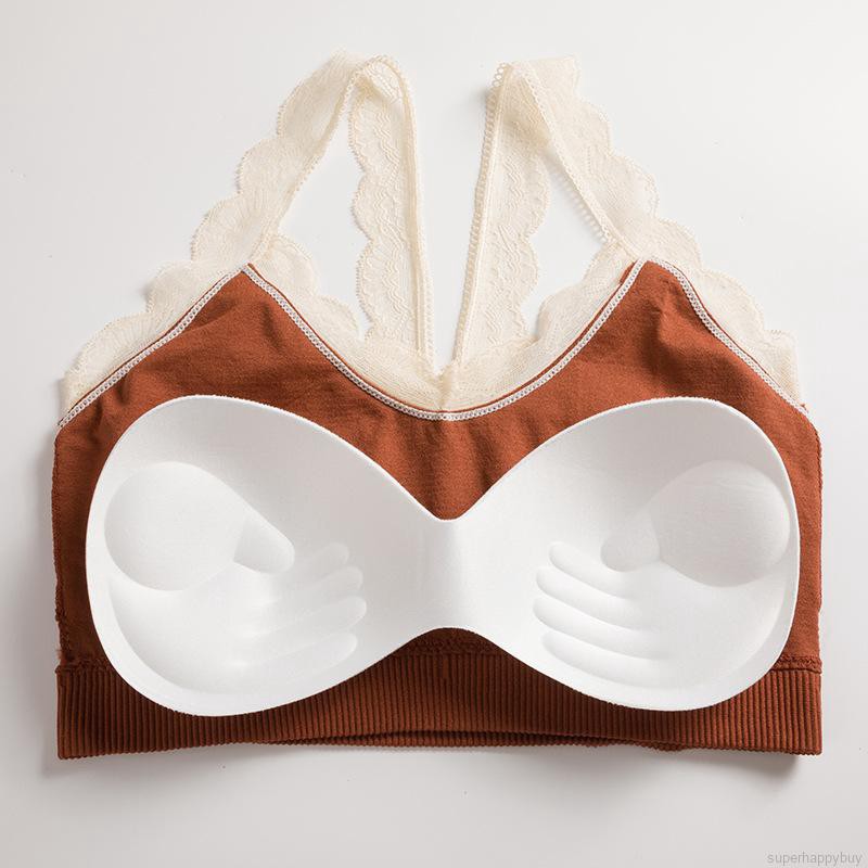 Bra cotton phối ren thoải mái có thể tháo rời