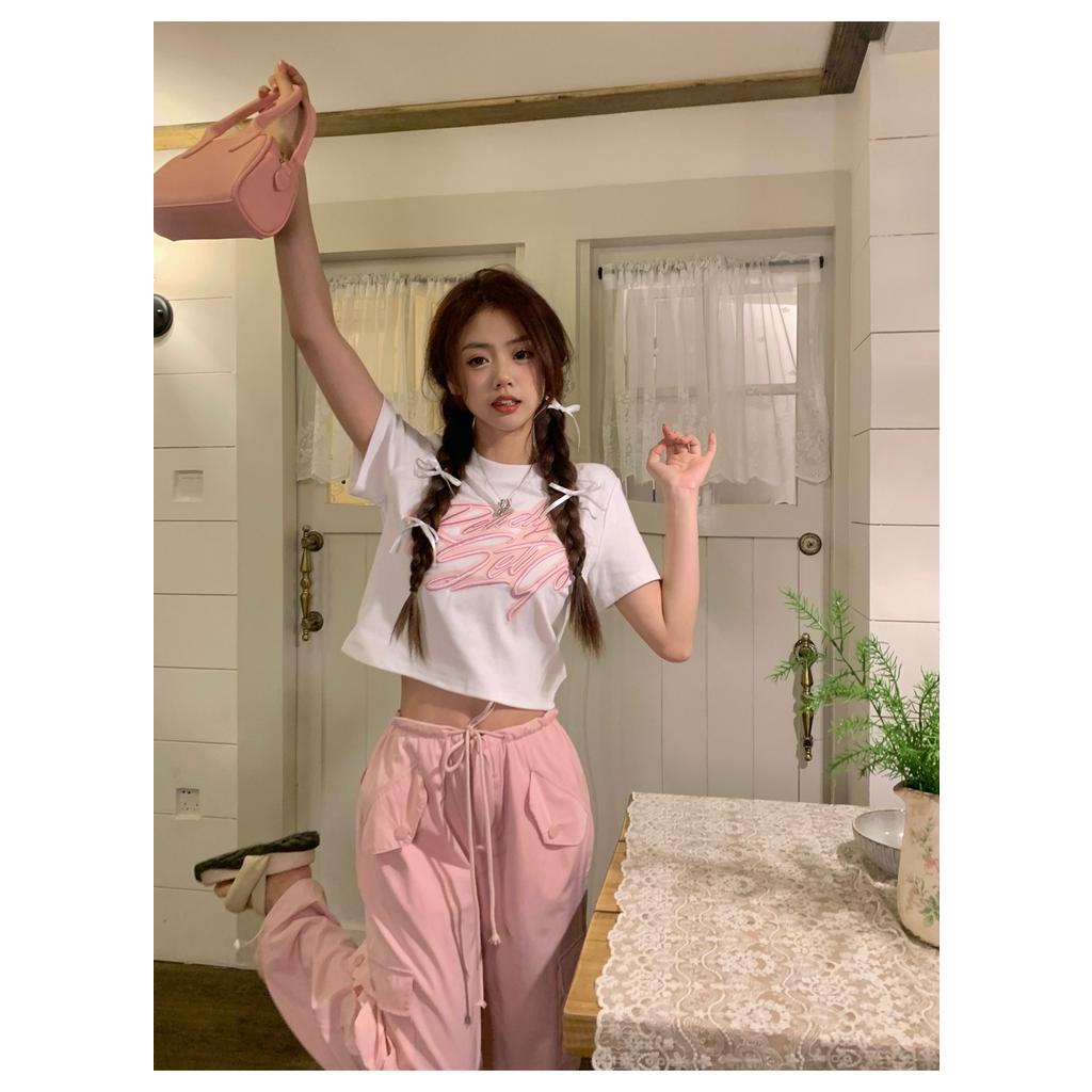 Áo Thun Tay Ngắn Cổ Tròn Thêu Họa Tiết Phong Cách Mùa Hè Mới 63682