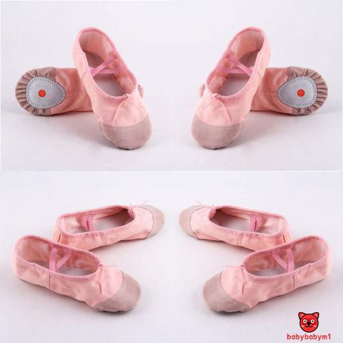 Giày múa ba lê vải màu hồng dành cho bé