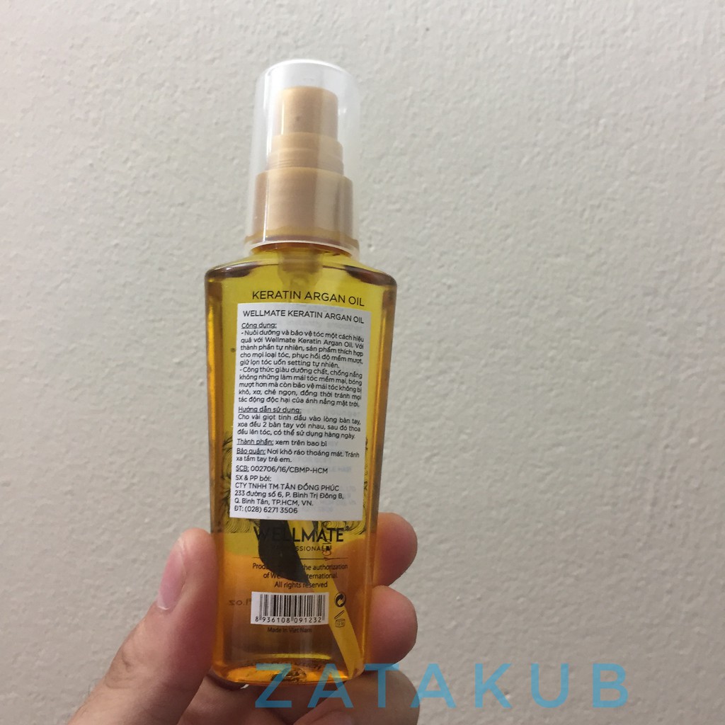 ✅✅Tinh Dầu Dưỡng Phục Hồi Tóc Wellmate Keratin Argan Oil 60ml