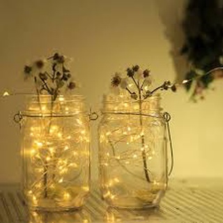Dây Đèn Led Dài 5m Ánh Sáng Vàng Chạy Bằng Pin (Kèm Pin)