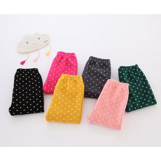 Quần legging lót lông chấm bi cho bé gái