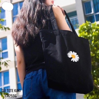 Túi tote vải hoa cúc - C