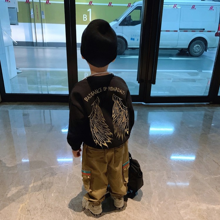 Áo Nhung Dài Tay Đính Đôi Cánh Cho Bé