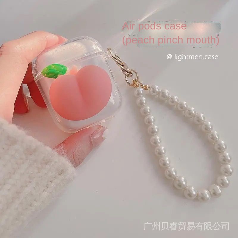 Ốp Bảo Vệ Hộp Đựng Tai Nghe Airpods 12 pro Hình Trái Đào Xinh Xắn2/3S