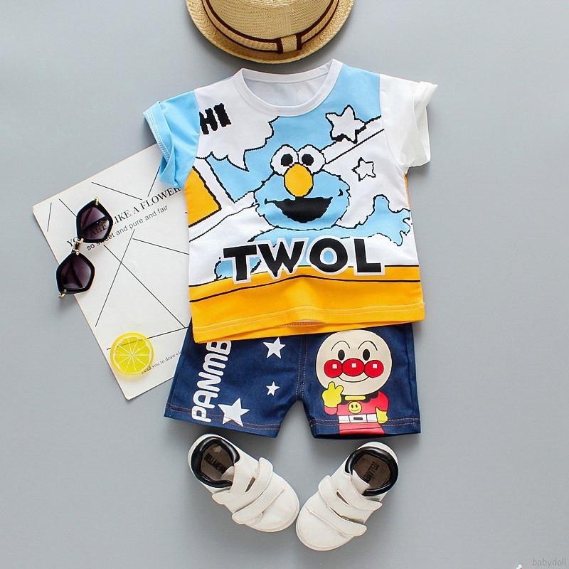 Bộ áo thun tay ngắn + quần short cho bé trai 0-5 tuổi