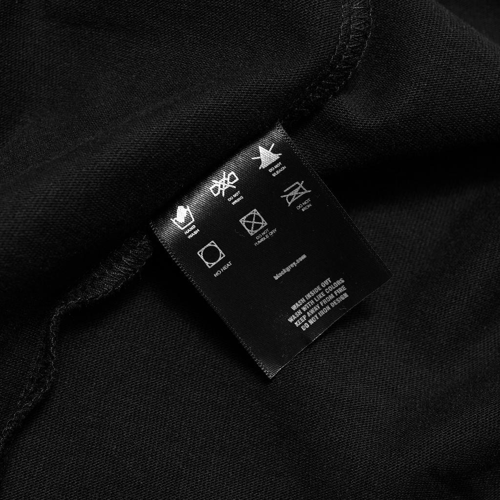 Áo thun tay lỡ Black Grey x Four Basic What do we eat today Black T302