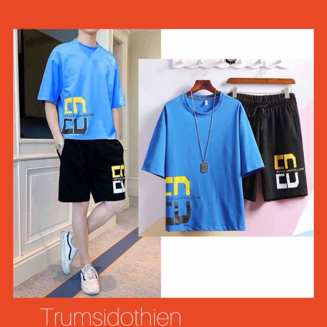 Bộ mặc nhà ED chất thun cao cấp Unisex bigsize dành cho nam nữ mặc ngủ thể thao tập gym du lịch đi biển siêu ngầu